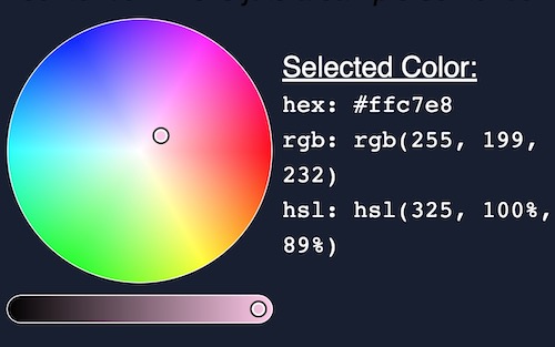 Color Picker With HEX RGB And HSL Code Online Tools