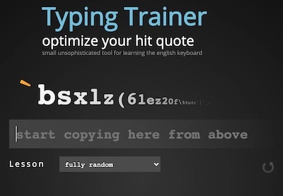 Typing trainer