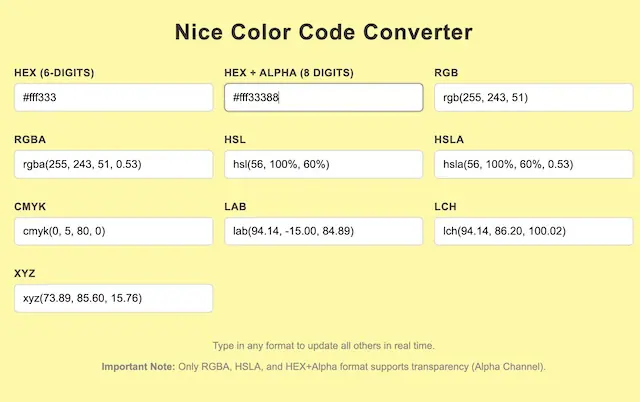 nice color code