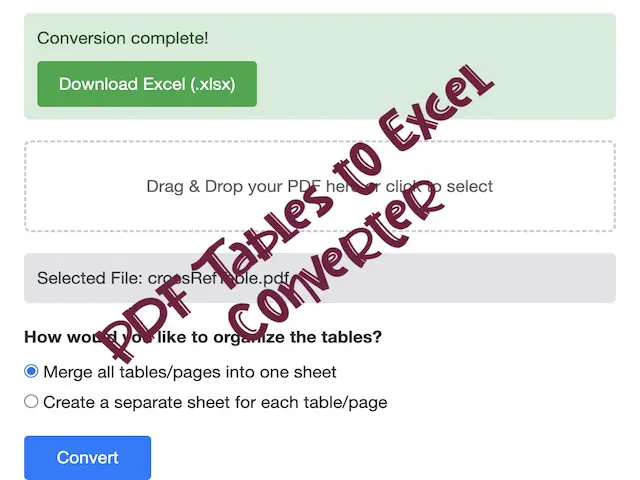 pdf to excel